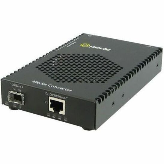 Perle S-1110PP-SFP EU | Gigabit PoE+ Media Converter - Network (RJ-45) - 1x PoE+ (RJ-45) Ports - Gigabit Ethernet - 10/100/1000Base-T, 1000Base-X - 328.08 ft - 1 x Expansion Slots - SFP (mini-GBIC) - 1 x SFP Slots - AC/DC - Standalone - 5081002 Perle S-1110PP-SFP EU | Gigabit PoE+ Media Converter - Network (RJ-45) - 1x PoE+ (RJ-45) Ports - Gigabit Ethernet - 10/100/1000Base-T, 1000Base-X - 328.08 ft - 1 x Expansion Slots - SFP (mini-GBIC) - 1 x SFP Slots - AC/DC - Standalone - 5081002