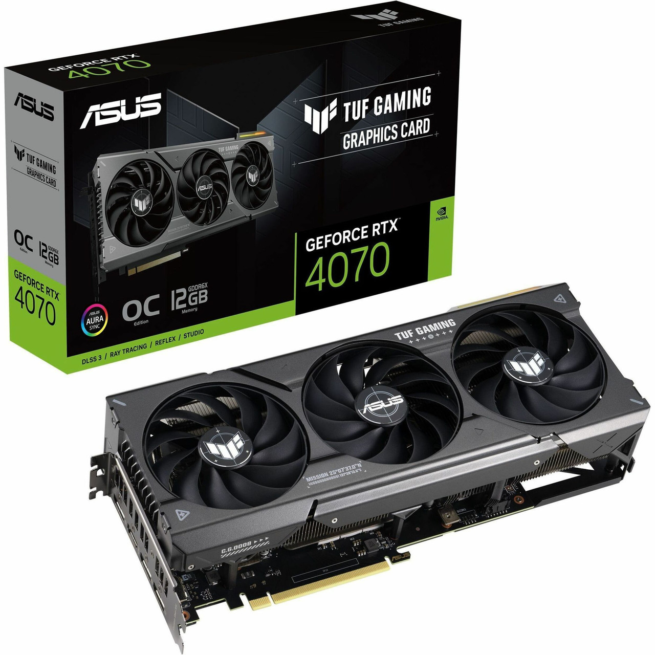Asus NVIDIA GeForce RTX 4070 Graphic Card - 12 GB GDDR6X - TUF-RTX4070-O12G-GAM