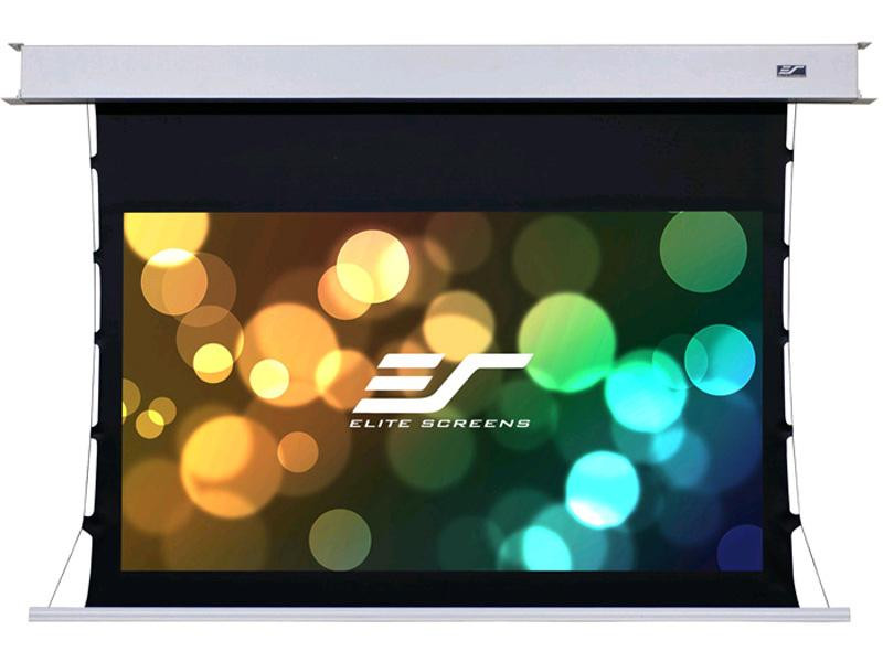 Elite Screens Tab-Tensioned In-ceiling Recessed Electric Screen, CineWhite Material, IR and RF remotes, 12 volt Trigger, Installation Kit for Above and Below Ceiling - ETB110HW2-E8