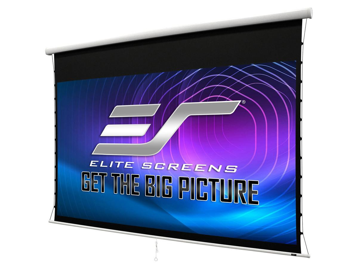 Elite Screens Manual Tab-Tension 2, 140 Diag. 16:9, Slow Retract Mechanism Tab-Tensioned Wall Ceiling Projector Projection Screen, 4K/8K Ultra HD Ready - MT140XWH2