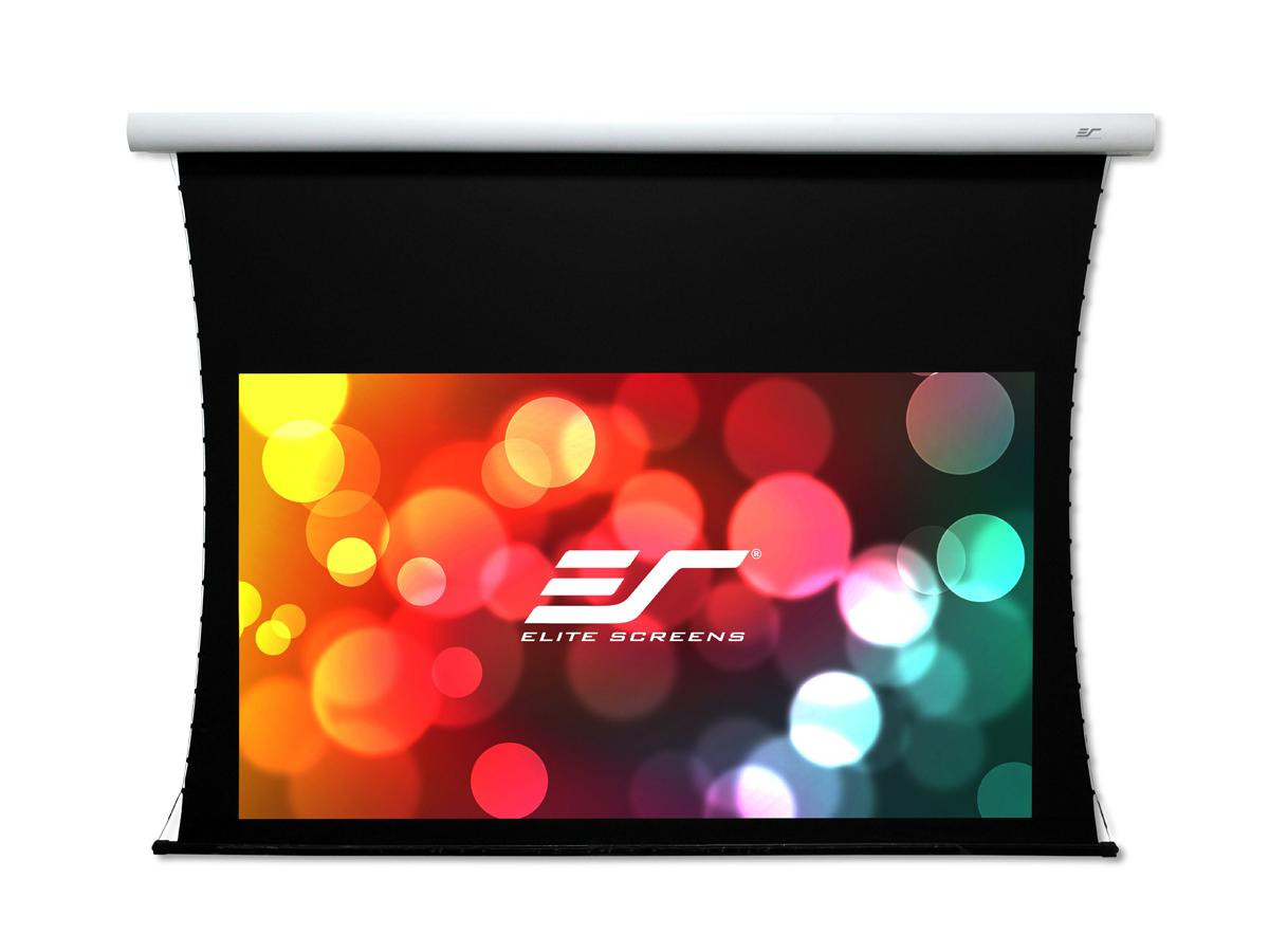 Elite Screens CineTension B Series, 125 Diag 16:9, TabTensioned Electric Drop Down Front Projector Screen - TE125HW2B-E24
