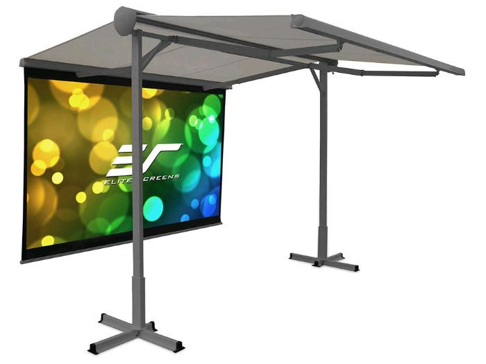 Elite Screens Yard Master Awning 14x10 w/ 150 16:9 DIY Indoor Outdoor Screen 4K 8K Ultra HD Active 3D HDR Ready Portable Foldaway Movie Home Theater Projector Screen FRONT Projection - OMA1410-150H