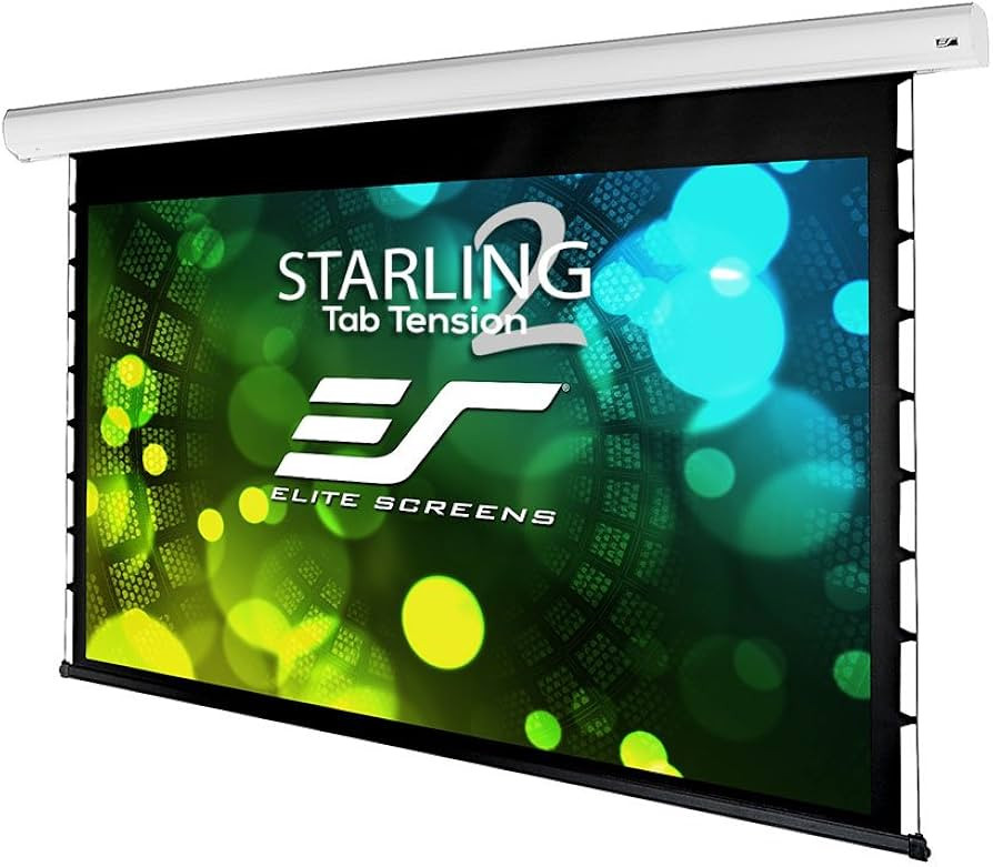 Elite Screens Starling TabTension 2, 150 16:9, 6 Drop, Tensioned Electric Motorized Projector Screen - STT150XWH2-E6