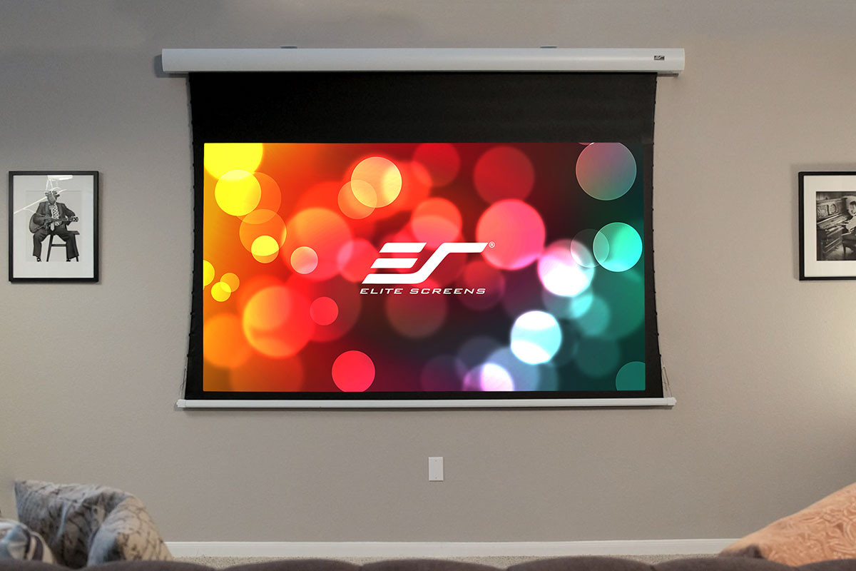 Elite Screens CineTension2, 135inch 16:9, TabTensioned Electric Drop Down Projection Projector Screen, TE135HW2E20 - TE135HW2-E20