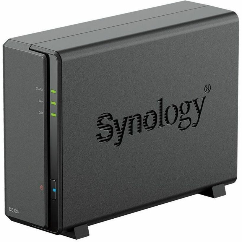 Synology DiskStation DS124 SAN/NAS Storage System - Realtek RTD1619B Quad-core (4 Core) 1.70 GHz - 1 x HDD Supported - 0 x HDD Installed - 1 x SSD Supported - 0 x SSD Installed - 1 GB RAM DDR4 SDRAM - Serial ATA Controller - 1 x Total Bays - DS124 Synology DiskStation DS124 SAN/NAS Storage System - Realtek RTD1619B Quad-core (4 Core) 1.70 GHz - 1 x HDD Supported - 0 x HDD Installed - 1 x SSD Supported - 0 x SSD Installed - 1 GB RAM DDR4 SDRAM - Serial ATA Controller - 1 x Total Bays - DS124