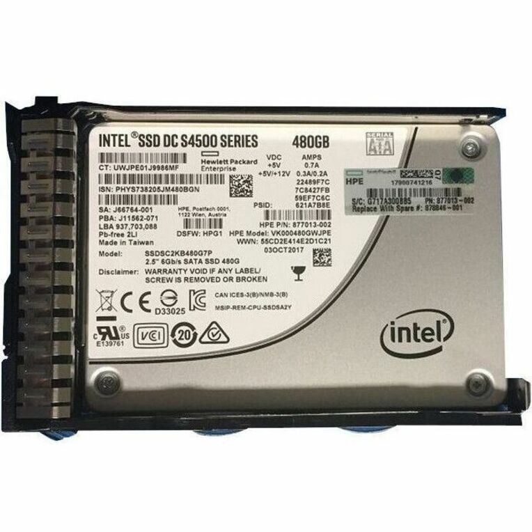 HPE 480 GB Solid State Drive - 2.5" Internal - SATA (SATA/600) - Read Intensive - 878846-001