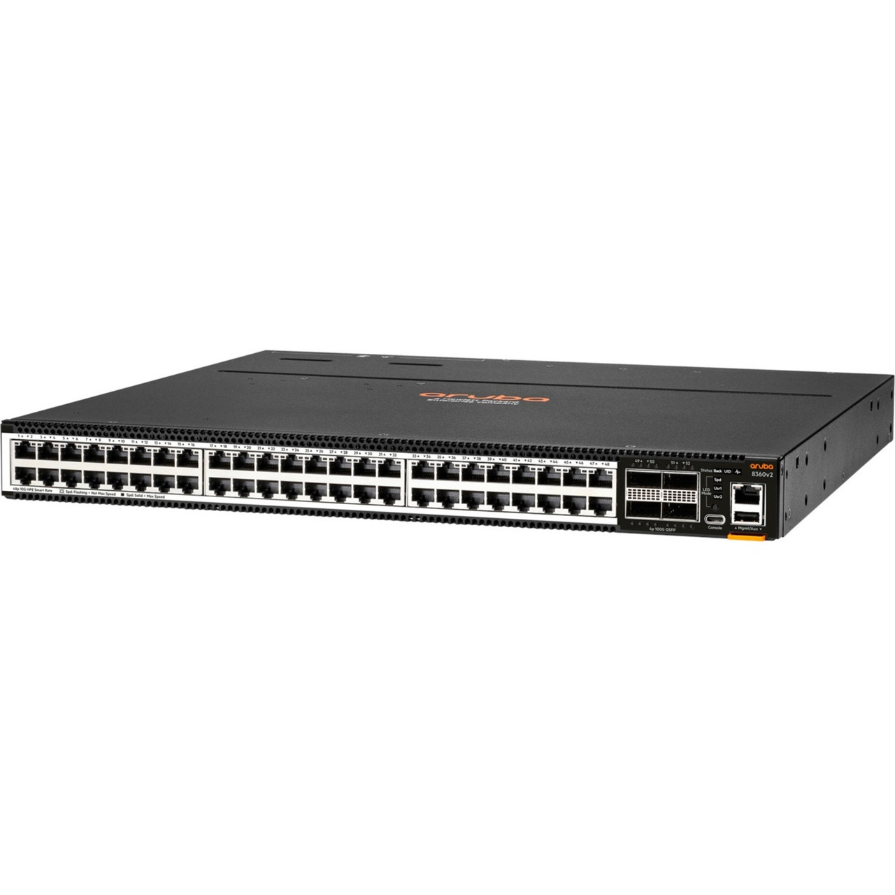 HPE 8360-48XT4CV2 Ethernet Switch - Manageable - 10 Gigabit Ethernet, 100 Gigabit Ethernet - 10GBase-T, 100GBase-X - 3 Layer Supported - Modular 500 W Power Consumption - R9G13A