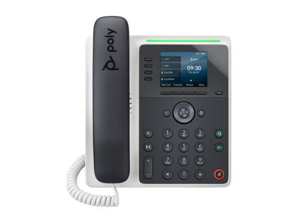 Poly Edge E220 IP Phone and PoE-enabled with Power Supply US - Corded - Bluetooth - Desktop, Wall Mountable - Black - 89B50AA#ABA