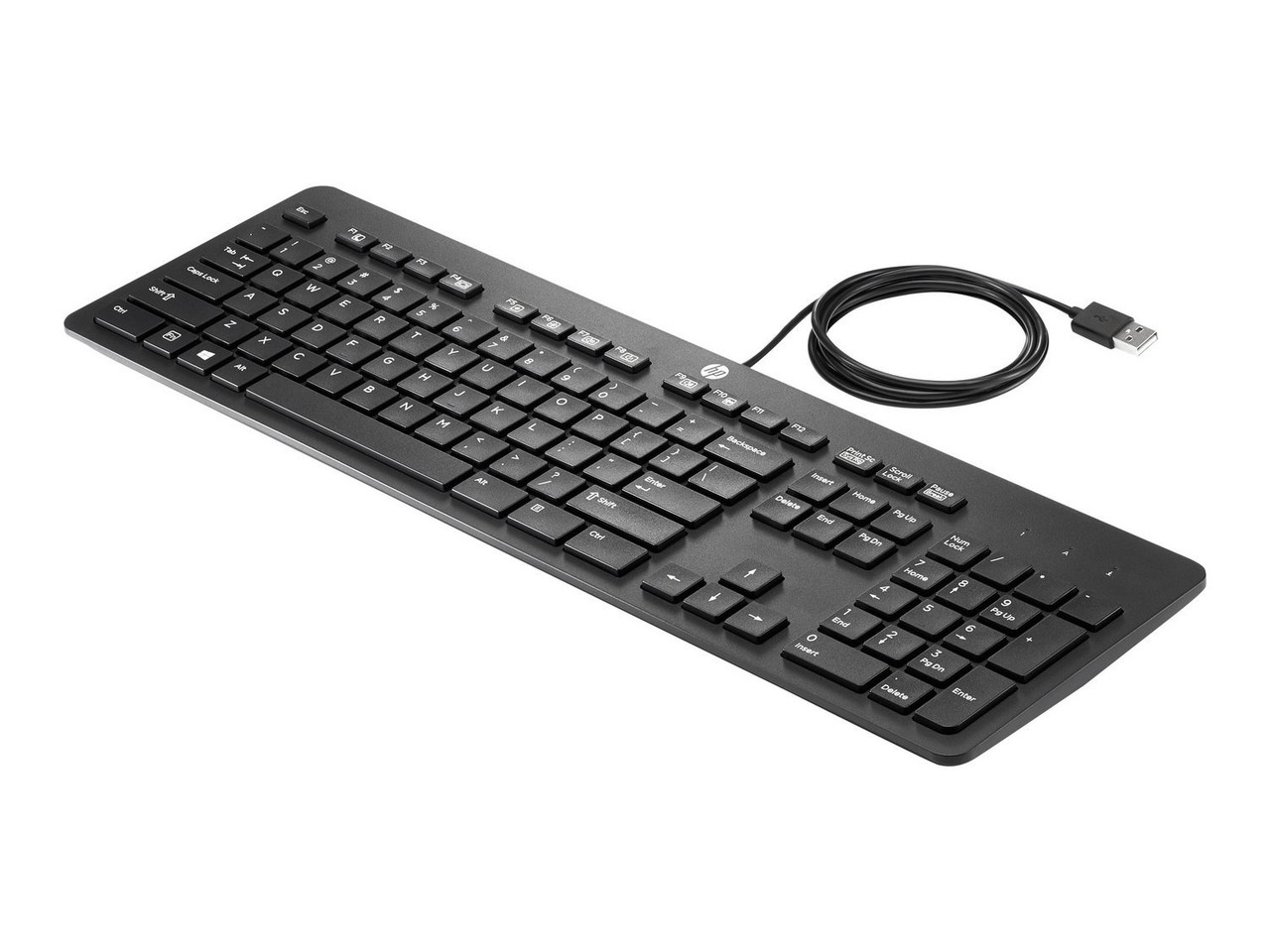 HP Business Slim Keyboard - Cable Connectivity - USB Interface - English (US) - PC - Membrane Keyswitch - 3DX45AV#ABA