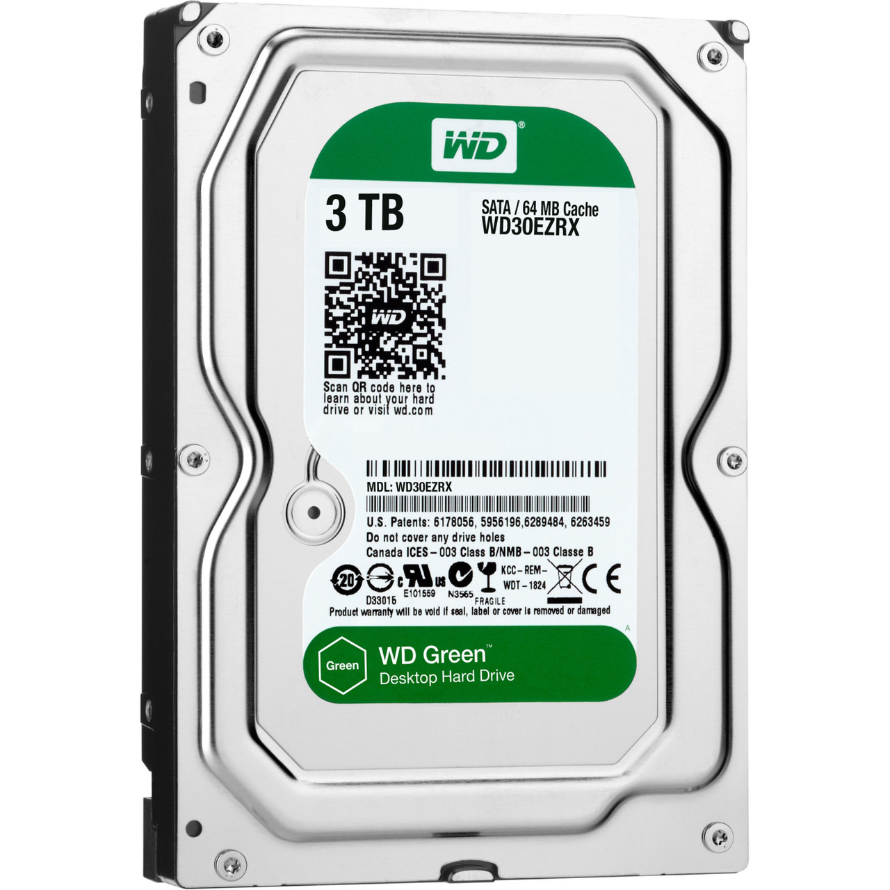 Western Digital Green Desktop WD30EZRX 3 TB Hard Drive - 3.5" Internal - SATA (SATA/600) - WD30EZRX-RF