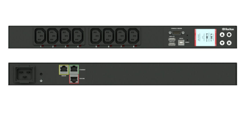 Raritan PDU - Switched - IEC 60309 3P+E - 12 x IEC 60320 C19, 6 x IEC 60320 C13 - 2U - Rack - PX3-5541R-E2K1