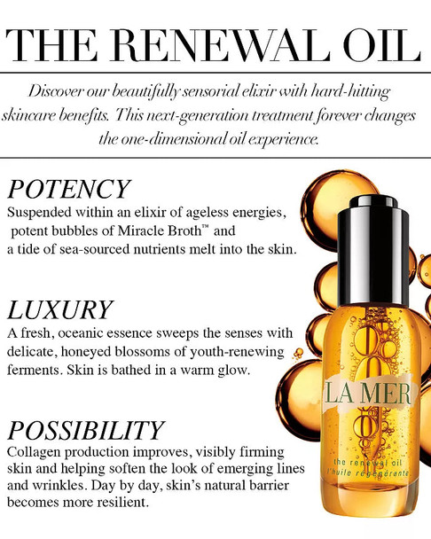 La Mer The Renewal Oil 1 oz Skincare 747930062981