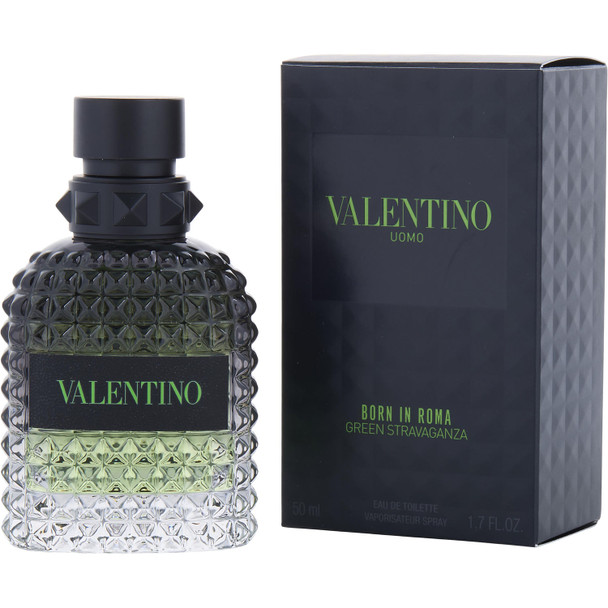 Valentino Uomo Born In Roma Green Stravaganza EDT Spray For Men 1.7 oz Fragrance 3614274024784