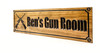 Gun room sign with crosses rifles