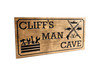  Man cave sign with tools, toolbox, fishing, hunting