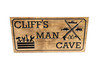  Man cave sign with tools, toolbox, fishing, hunting (CWD-681)