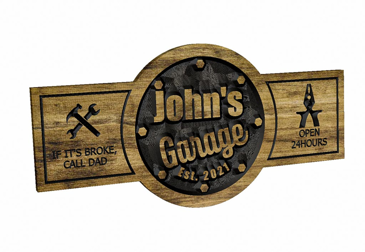 Garage Sign | Shop sign Father's Day gift, wooden garage man cave sign  (CWD-780)