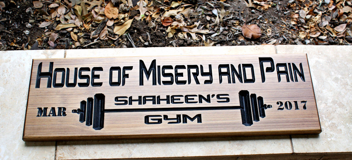 personalized gym sign for your home gym
