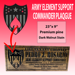 ARMY ELEMENT SUPPORT COMMANDER SIGN