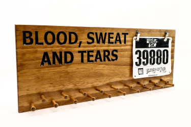 NEW DESIGN: Blood,Sweat and Tears Marathon Medal display