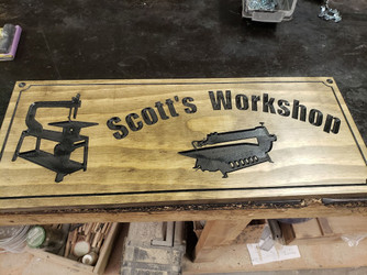 Workshop - Tool shed  - Garage shop wood sign