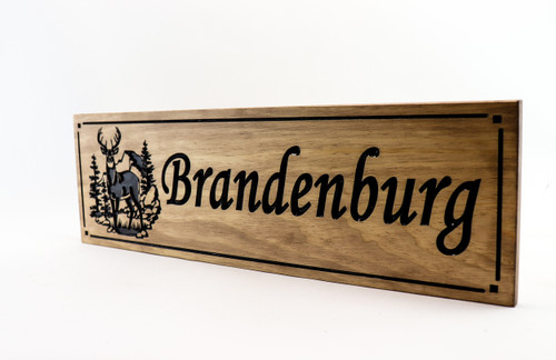 Family name sign, hunting lodge, deer hunting, buck, mountain cabin