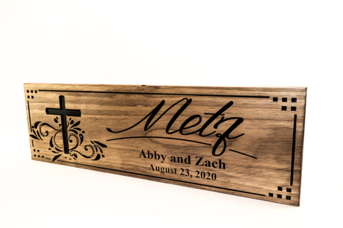 Bible Verse Wall Art - Family Name Sign