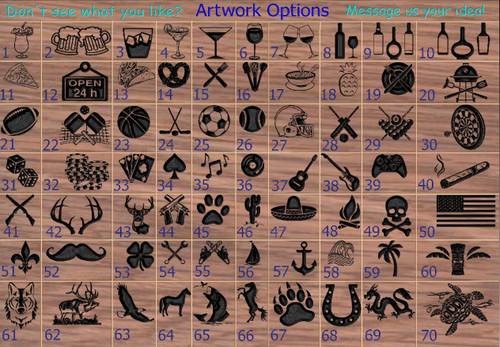 Home Bar  Sign with shamrock or other artwork, pub sign, bier stein, beer mug, piano bar, martini, whiskey, scotch glass, margarita