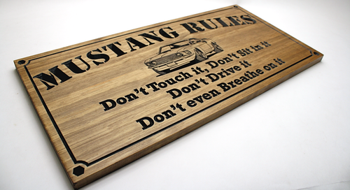 Garage Sign with Mustang Rules
