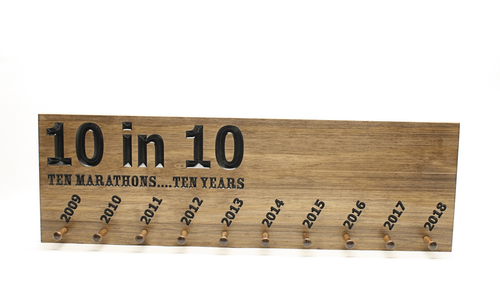 Medal Holder - Ribbon Display - 10 in 10 marathons Medal Holder - Ribbon Display - 10 in 10 marathons
