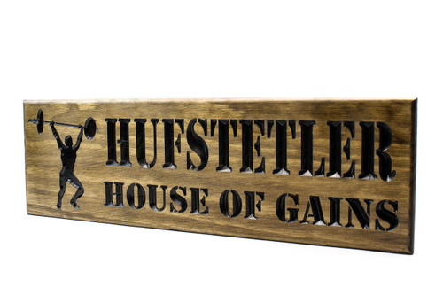 Home GYM Sign with guy lifting weights