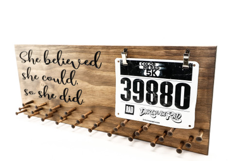 She believed she could so she did. Marathon Medal display