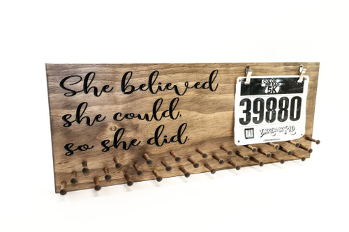 She believed she could so she did. Marathon Medal display
