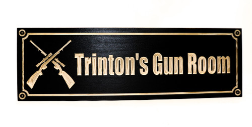 Gun room Sign, hunting plaque, crossed rifles Gun room Sign, hunting plaque, crossed rifles
