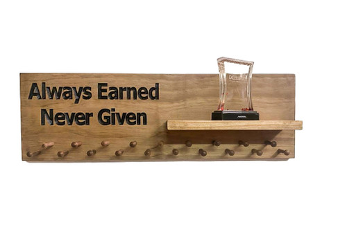 Trophy shelf and medal hanger Trophy shelf and medal hanger