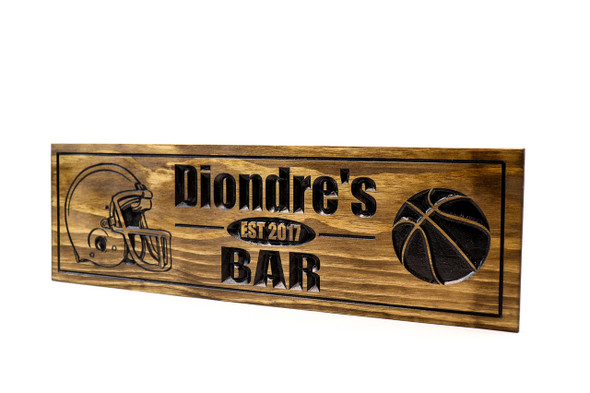 Man Cave/Sports Sign with basketball and football