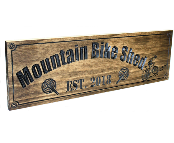 mountain biker sign