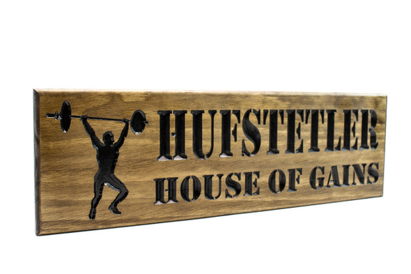 Home GYM Sign with guy lifting weights Home GYM Sign with guy lifting weights