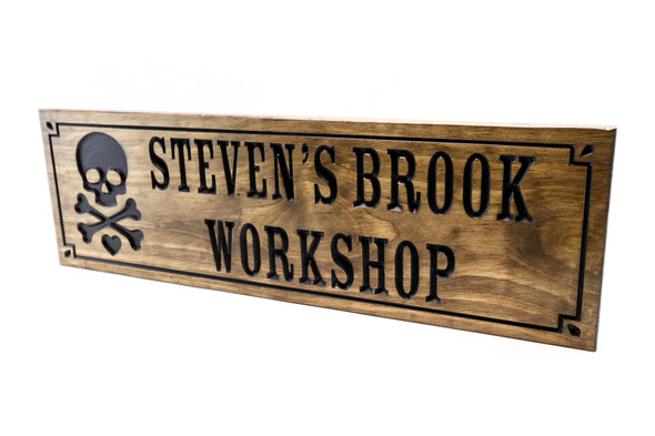 Skull and crossbones workshop sign, wooden garage sign, man cave sign Skull and crossbones workshop sign, wooden garage sign, man cave sign