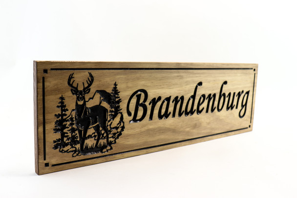 Family name sign, hunting lodge, deer hunting, buck, mountain cabin
