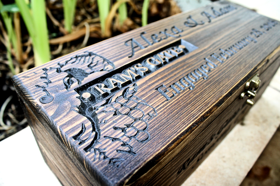 Wedding wine box Custom Wood Design