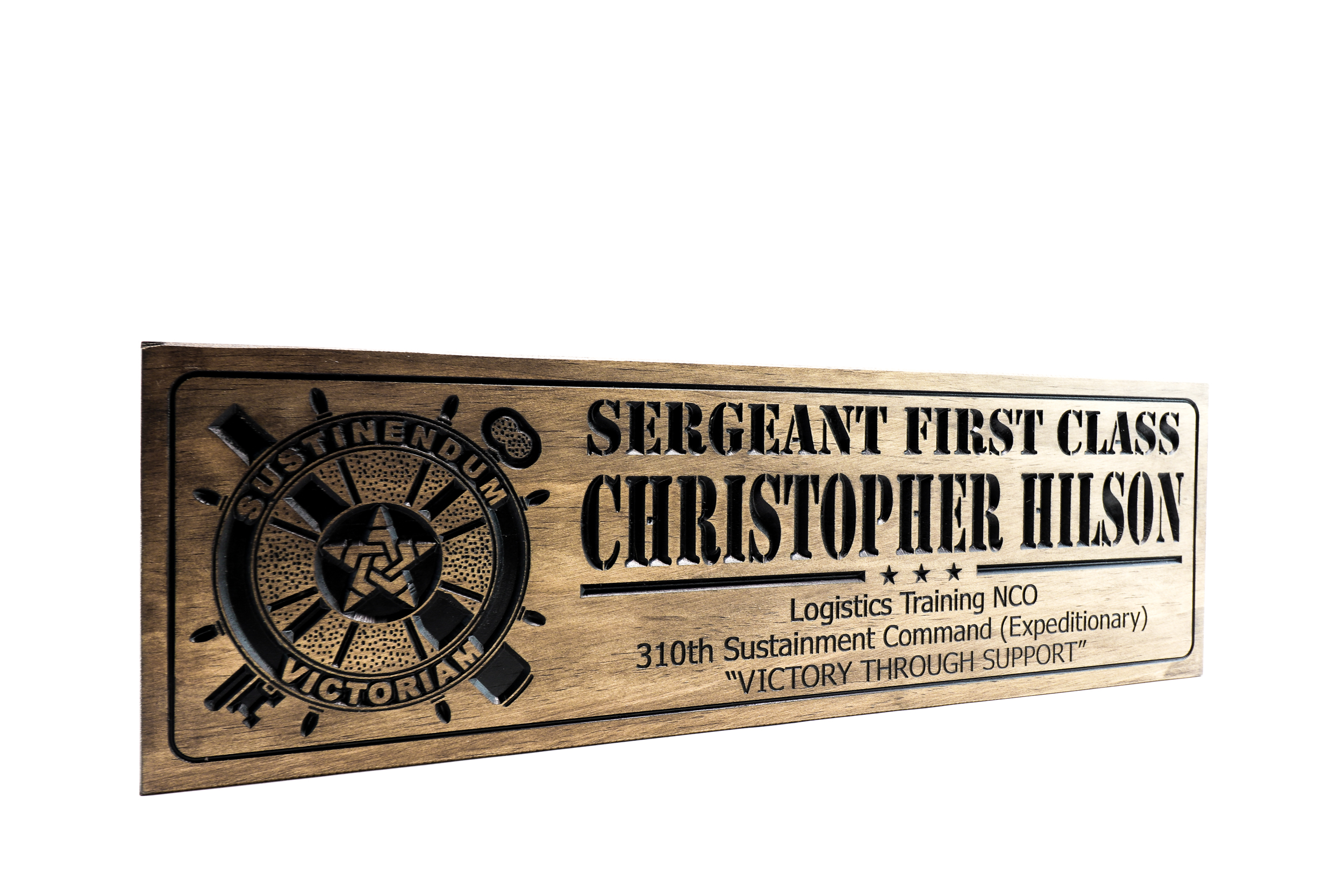 Military Carved Wood Plaques for Units & Individuals