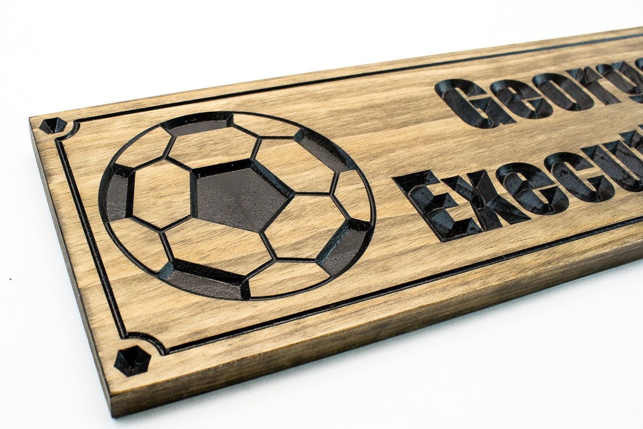 soccer ball sign, football sign, sports bar decor, man cave sign