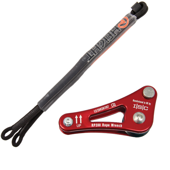 Picture of the Rope Wrench and the most popular tether used with it