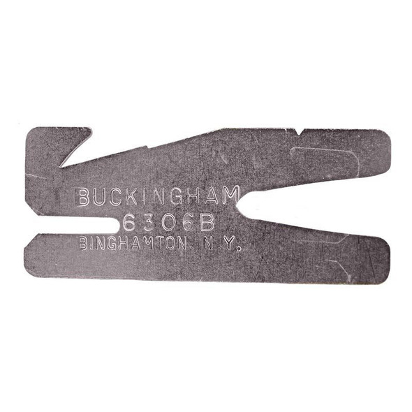 Buckingham metal gaff gauge shows the correct angle for maintaining tree gaffs