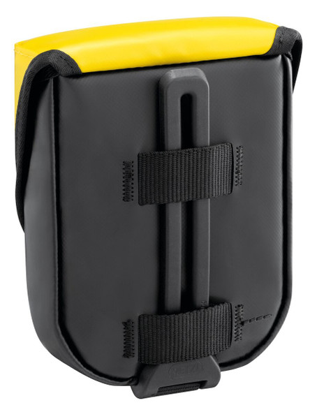 Back view of Petzl FIRSTAID pouch showing connection slot