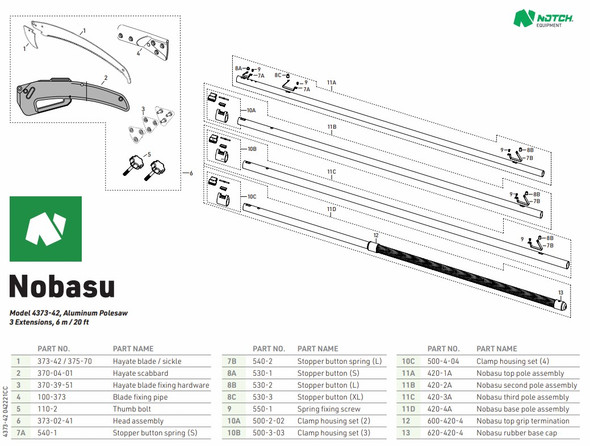 Nobasu Pole Saw Repair Parts