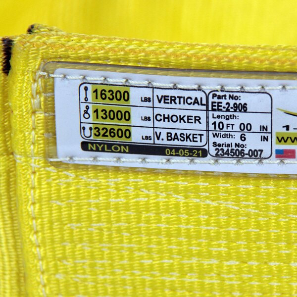 6" wide nylon lifting slings