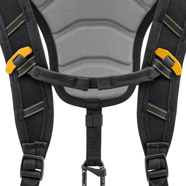 Detail of chest attachments for petzl shoulder straps