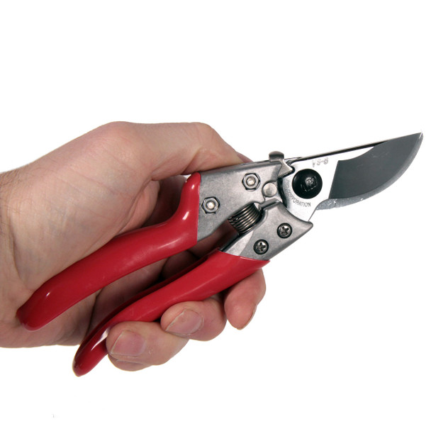 ARS heavy duty professional pruner showing locking mechanism in the hand